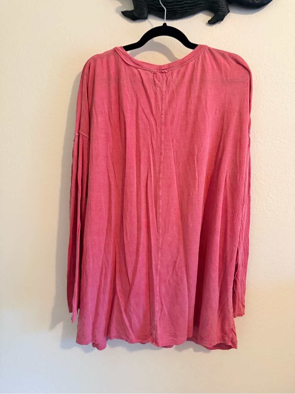 Free People Long Sleeve Pink Tee. Size Large - Picture 3 of 4